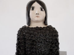Staring girl, glazed ceramic, 55x32x18cm,2012