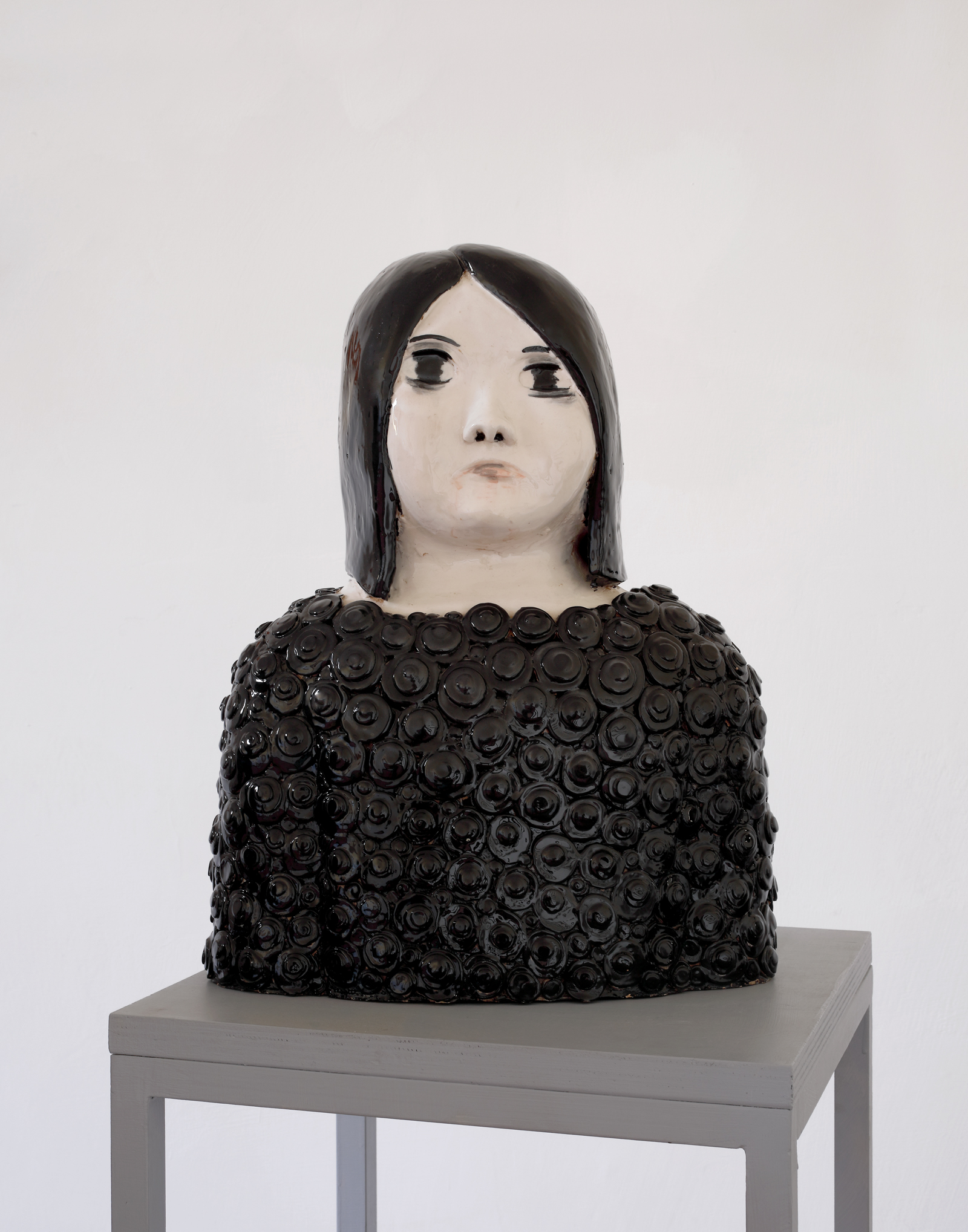 Staring girl, glazed ceramic, 55x32x18cm,2012